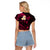 Personalised Niihau Hawaii Raglan Cropped T Shirt Polynesian Tattoo and Pacific Plumeria Pink Vibe LT9 - Polynesian Pride
