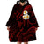 Personalised Niihau Hawaii Wearable Blanket Hoodie Polynesian Tattoo and Pacific Plumeria Red Vibe LT9 - Polynesian Pride