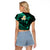 Personalised Niihau Hawaii Raglan Cropped T Shirt Polynesian Tattoo and Pacific Plumeria Turquoise Vibe LT9 - Polynesian Pride