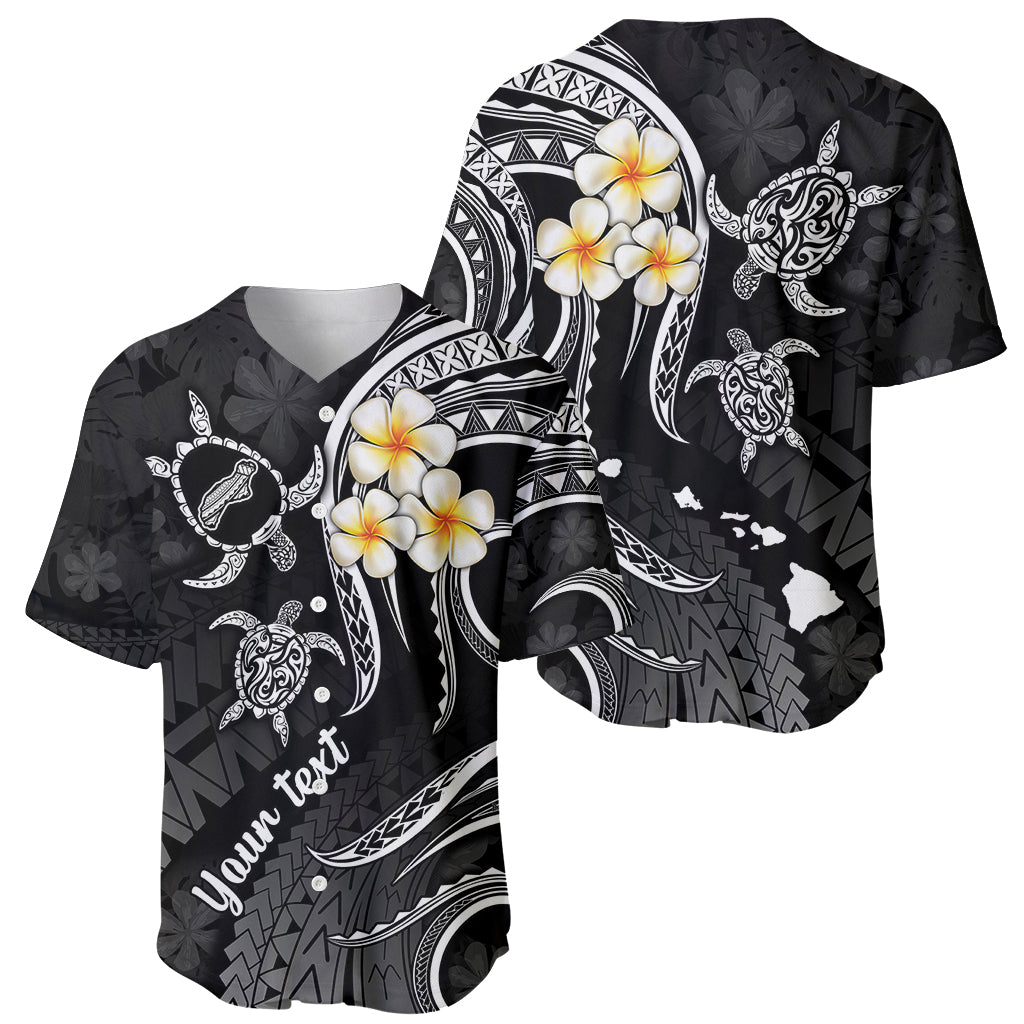 Personalised Niihau Hawaii Baseball Jersey Polynesian Tattoo and Pacific Plumeria White Vibe LT9 - Polynesian Pride