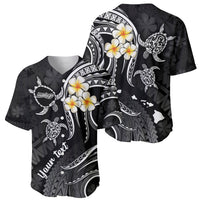 Personalised Molokai Hawaii Baseball Jersey Polynesian Tattoo and Pacific Plumeria White Vibe LT9 - Polynesian Pride