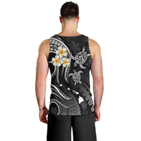 Personalised Molokai Hawaii Men Tank Top Polynesian Tattoo and Pacific Plumeria White Vibe LT9 - Polynesian Pride