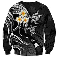 Personalised Molokai Hawaii Sweatshirt Polynesian Tattoo and Pacific Plumeria White Vibe LT9 - Polynesian Pride