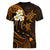 Personalised Lanai Hawaii Women V Neck T Shirt Polynesian Tattoo and Pacific Plumeria Gold Vibe LT9 - Polynesian Pride