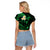 Personalised Lanai Hawaii Raglan Cropped T Shirt Polynesian Tattoo and Pacific Plumeria Green Vibe LT9 - Polynesian Pride