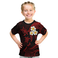 Personalised Lanai Hawaii Kid T Shirt Polynesian Tattoo and Pacific Plumeria Red Vibe LT9 Red - Polynesian Pride