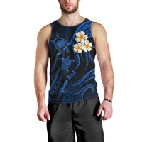 Personalised Kauai Hawaii Men Tank Top Polynesian Tattoo and Pacific Plumeria Blue Vibe LT9 - Polynesian Pride