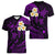 Personalised Kauai Hawaii Women V Neck T Shirt Polynesian Tattoo and Pacific Plumeria Purple Vibe LT9 - Polynesian Pride