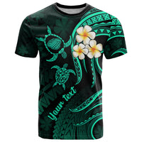 Custom Kauai Hawaii T Shirt Polynesian Tattoo and Pacific Plumeria Turquoise Vibe LT9 Turquoise - Polynesian Pride