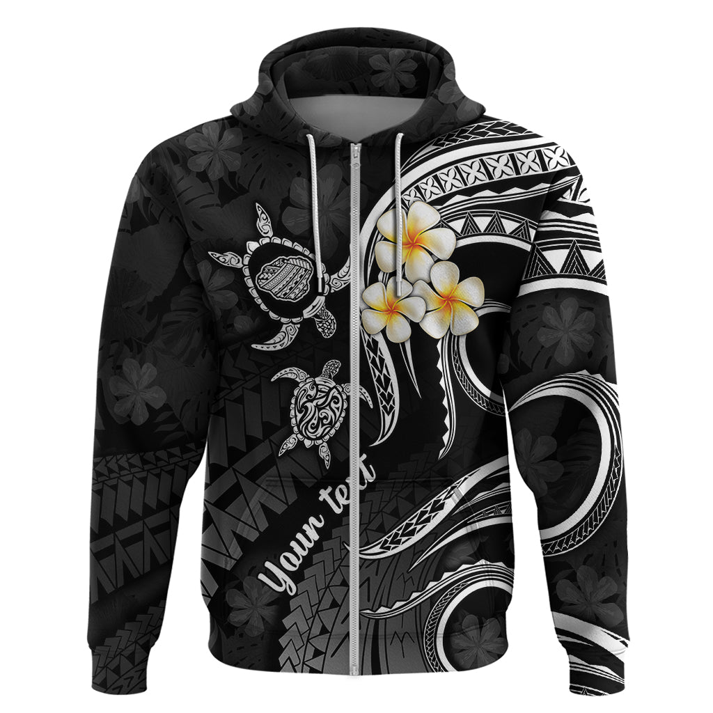 Custom Kauai Hawaii Hoodie Polynesian Tattoo and Pacific Plumeria White Vibe LT9 Zip Hoodie White - Polynesian Pride