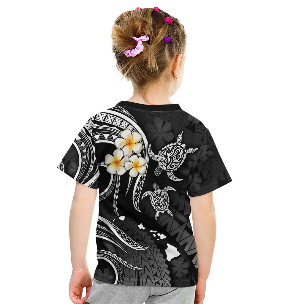 Personalised Kauai Hawaii Kid T Shirt Polynesian Tattoo and Pacific Plumeria White Vibe LT9 - Polynesian Pride