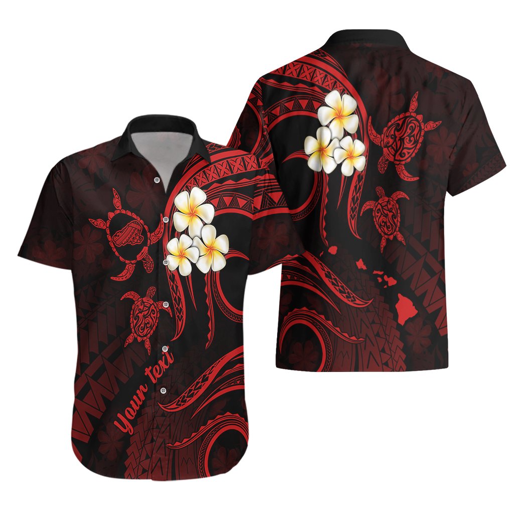 Personalised Kahoolawe Hawaii Hawaiian Shirt Polynesian Tattoo and Pacific Plumeria Red Vibe LT9 - Polynesian Pride