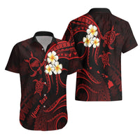 Personalised Kahoolawe Hawaii Hawaiian Shirt Polynesian Tattoo and Pacific Plumeria Red Vibe LT9 - Polynesian Pride