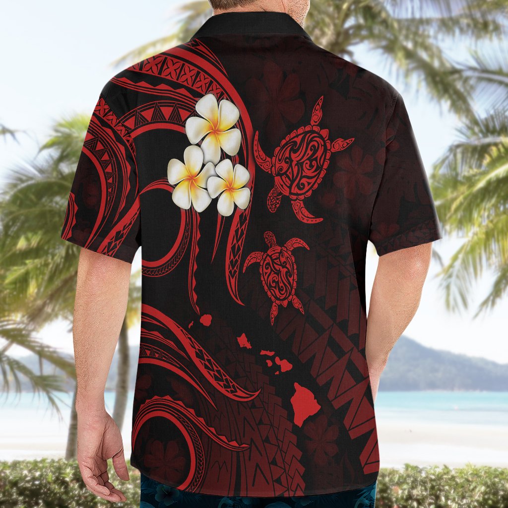 Personalised Kahoolawe Hawaii Hawaiian Shirt Polynesian Tattoo and Pacific Plumeria Red Vibe LT9 - Polynesian Pride