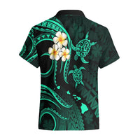 Personalised Kahoolawe Hawaii Hawaiian Shirt Polynesian Tattoo and Pacific Plumeria Turquoise Vibe LT9 - Polynesian Pride