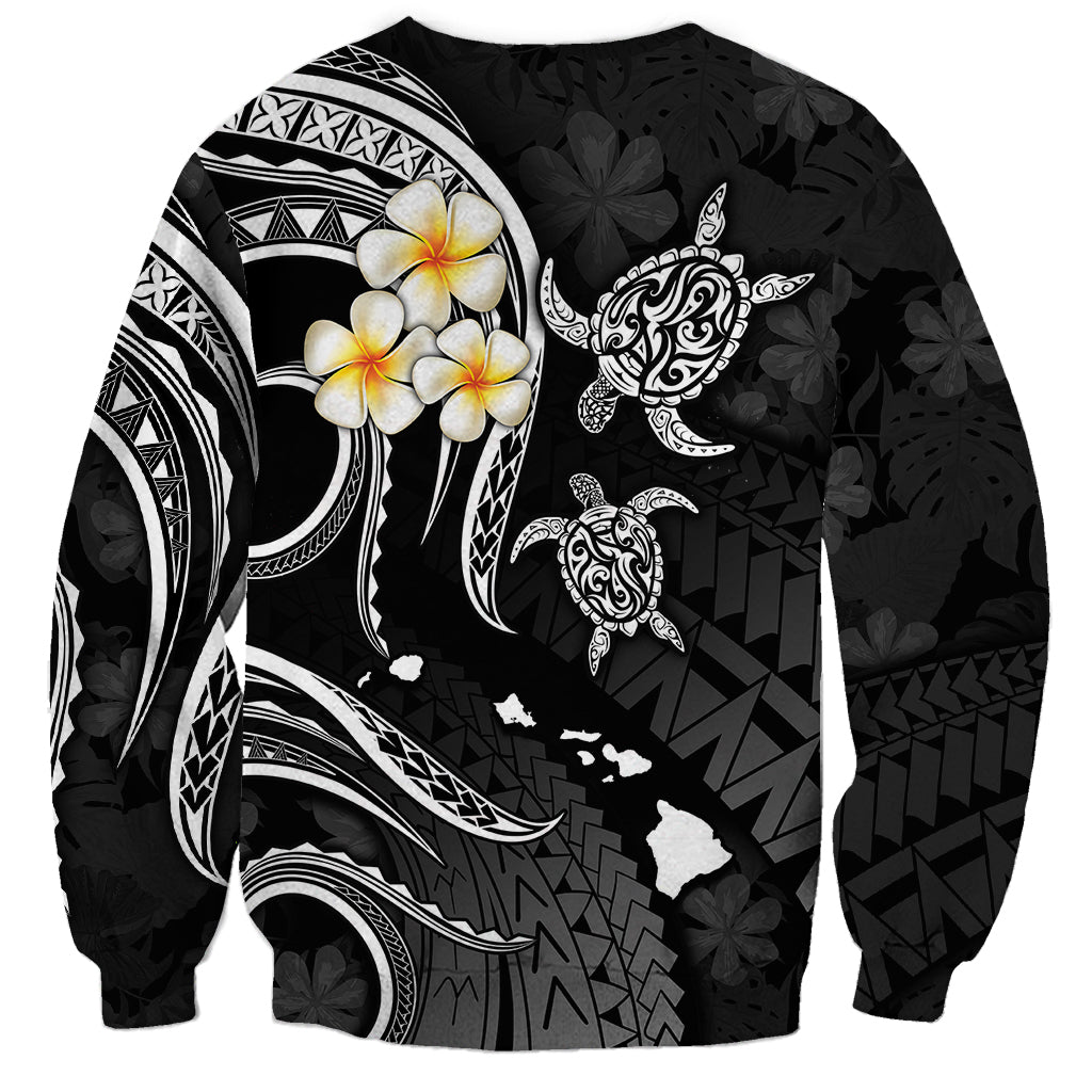 Personalised Kahoolawe Hawaii Sweatshirt Polynesian Tattoo and Pacific Plumeria White Vibe LT9 - Polynesian Pride
