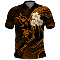 Hawaii Polo Shirt Maui Islands Pacific Plumeria Gold Vibe LT9 Gold - Polynesian Pride