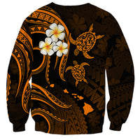 Hawaii Sweatshirt Maui Islands Pacific Plumeria Gold Vibe LT9 - Polynesian Pride