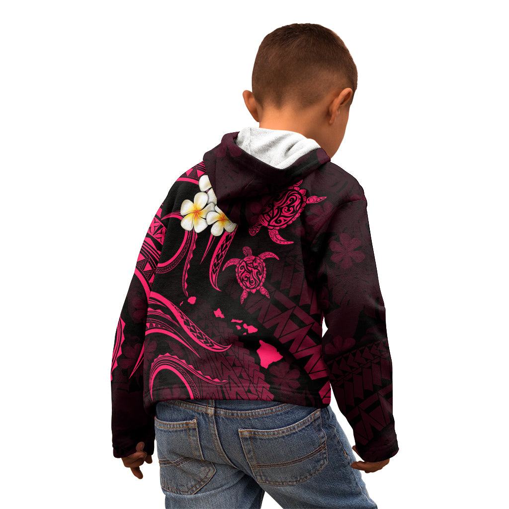 Hawaii Kid Hoodie Maui Islands Pacific Plumeria Pink Vibe LT9 - Polynesian Pride