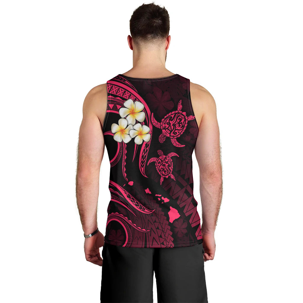 Hawaii Men Tank Top Maui Islands Pacific Plumeria Pink Vibe LT9 - Polynesian Pride