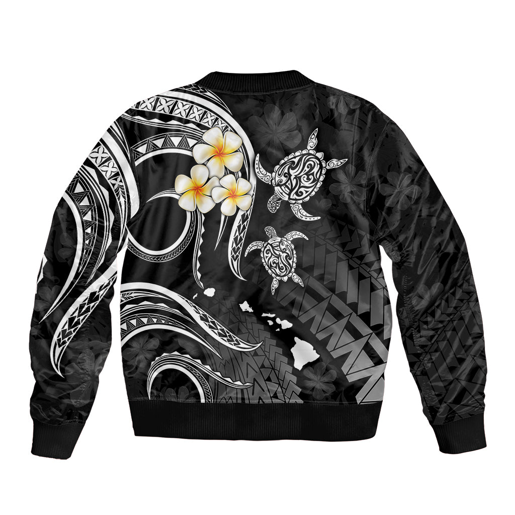 Hawaii Bomber Jacket Maui Islands Pacific Plumeria White Vibe LT9 - Polynesian Pride