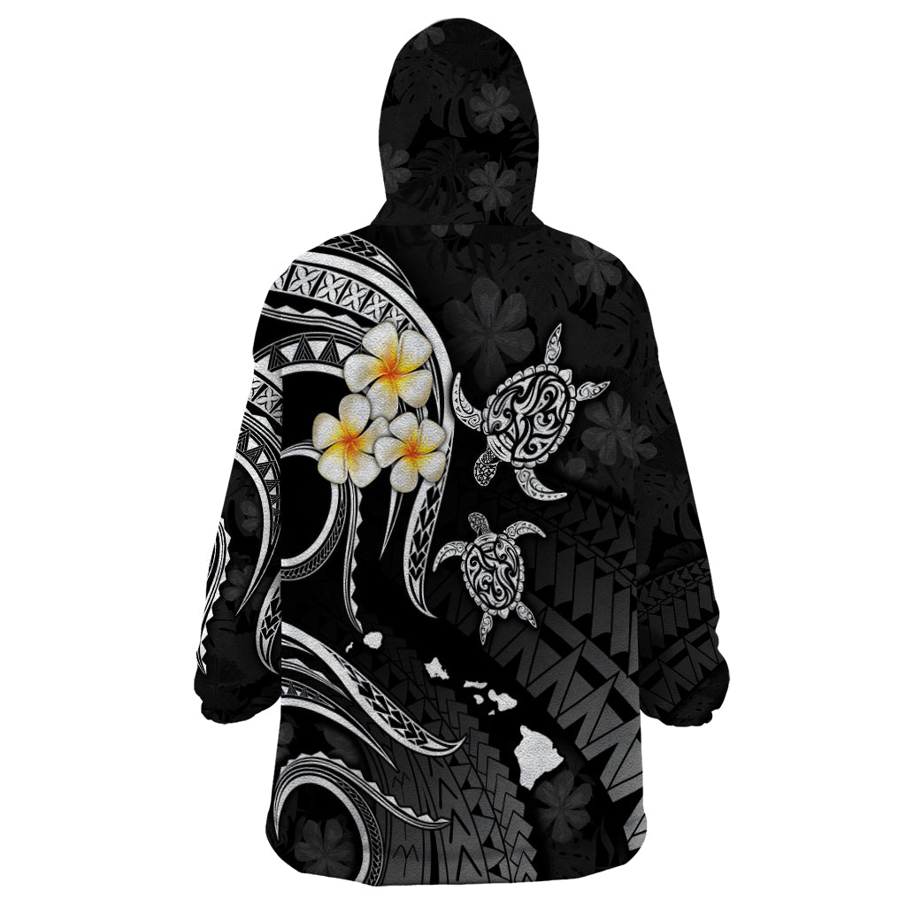 Hawaii Wearable Blanket Hoodie Maui Islands Pacific Plumeria White Vibe LT9 - Polynesian Pride