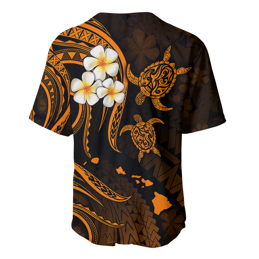 Personalised Maui Hawaii Baseball Jersey Polynesian Tattoo and Pacific Plumeria Gold Vibe LT9 - Polynesian Pride