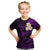 Personalised Maui Hawaii Kid T Shirt Polynesian Tattoo and Pacific Plumeria Purple Vibe LT9 Purple - Polynesian Pride