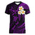 Personalised Maui Hawaii Women V Neck T Shirt Polynesian Tattoo and Pacific Plumeria Purple Vibe LT9 Female Purple - Polynesian Pride