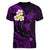 Personalised Maui Hawaii Women V Neck T Shirt Polynesian Tattoo and Pacific Plumeria Purple Vibe LT9 - Polynesian Pride