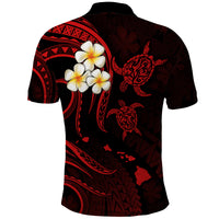 Custom Maui Hawaii Polo Shirt Polynesian Tattoo and Pacific Plumeria Red Vibe LT9 - Polynesian Pride