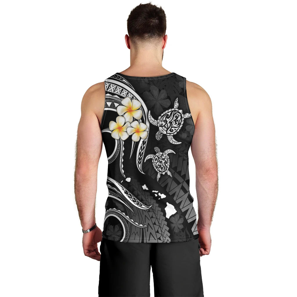 Personalised Maui Hawaii Men Tank Top Polynesian Tattoo and Pacific Plumeria White Vibe LT9 - Polynesian Pride
