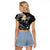 Personalised Maui Hawaii Raglan Cropped T Shirt Polynesian Tattoo and Pacific Plumeria White Vibe LT9 - Polynesian Pride