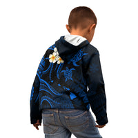 Hawaii Kid Hoodie Oahu Islands Pacific Plumeria Blue Vibe LT9 - Polynesian Pride
