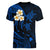 Hawaii Women V Neck T Shirt Oahu Islands Pacific Plumeria Blue Vibe LT9 - Polynesian Pride
