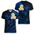 Hawaii Women V Neck T Shirt Oahu Islands Pacific Plumeria Blue Vibe LT9 - Polynesian Pride