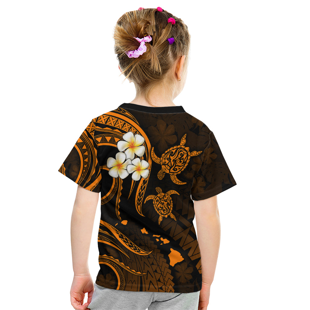 Hawaii Kid T Shirt Oahu Islands Pacific Plumeria Gold Vibe LT9 - Polynesian Pride