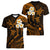 Hawaii Women V Neck T Shirt Oahu Islands Pacific Plumeria Gold Vibe LT9 - Polynesian Pride