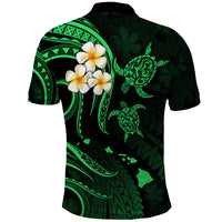 Hawaii Polo Shirt Oahu Islands Pacific Plumeria Green Vibe LT9 - Polynesian Pride