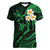 Hawaii Women V Neck T Shirt Oahu Islands Pacific Plumeria Green Vibe LT9 Female Green - Polynesian Pride