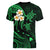 Hawaii Women V Neck T Shirt Oahu Islands Pacific Plumeria Green Vibe LT9 - Polynesian Pride