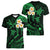 Hawaii Women V Neck T Shirt Oahu Islands Pacific Plumeria Green Vibe LT9 - Polynesian Pride