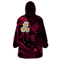 Hawaii Wearable Blanket Hoodie Oahu Islands Pacific Plumeria Pink Vibe LT9 - Polynesian Pride
