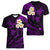 Hawaii Women V Neck T Shirt Oahu Islands Pacific Plumeria Purple Vibe LT9 - Polynesian Pride