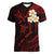 Hawaii Women V Neck T Shirt Oahu Islands Pacific Plumeria Red Vibe LT9 Female Red - Polynesian Pride