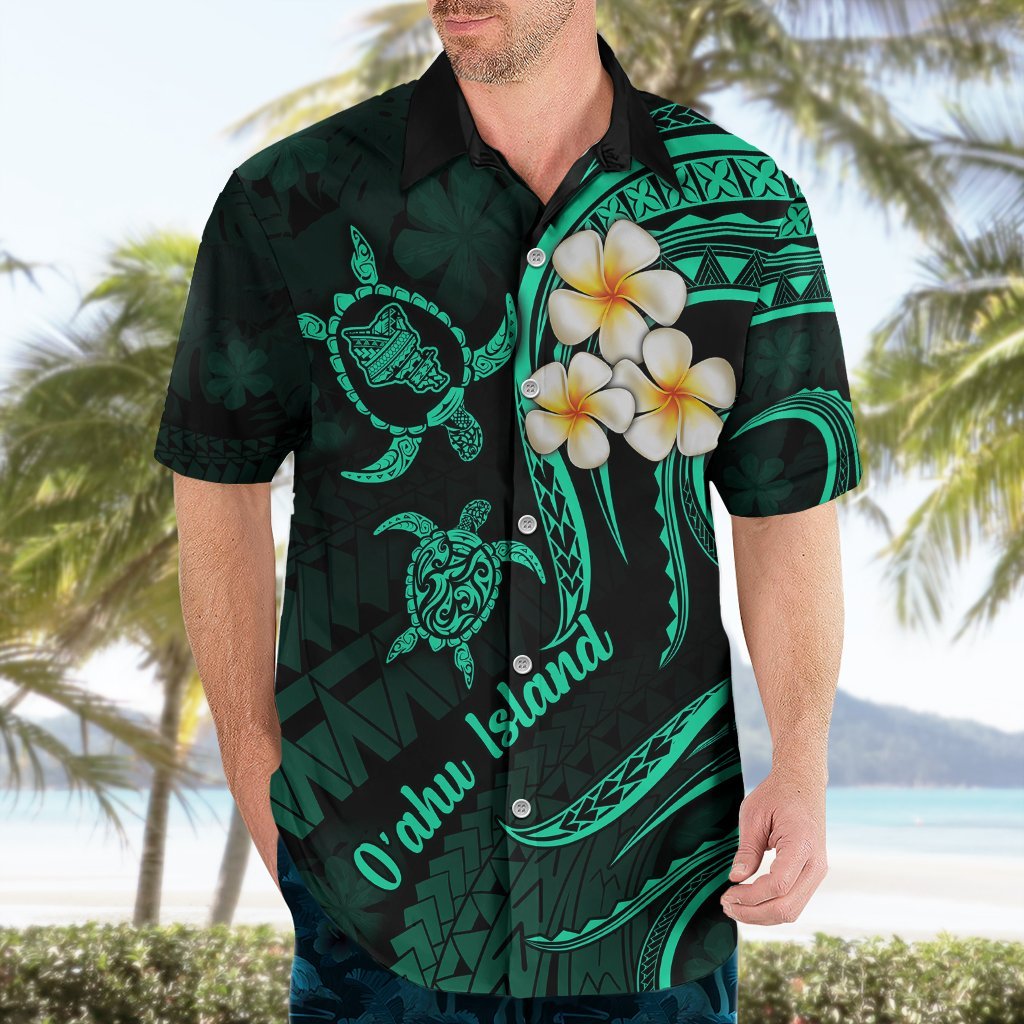 Hawaii Hawaiian Shirt Oahu Islands Pacific Plumeria Turquoise Vibe LT9 - Polynesian Pride