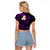 Personalised Oahu Hawaii Raglan Cropped T Shirt Polynesian Tattoo and Pacific Plumeria Purple Vibe LT9 - Polynesian Pride