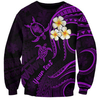 Personalised Oahu Hawaii Sweatshirt Polynesian Tattoo and Pacific Plumeria Purple Vibe LT9 Unisex Purple - Polynesian Pride