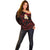 Personalised Oahu Hawaii Off Shoulder Sweater Polynesian Tattoo and Pacific Plumeria Red Vibe LT9 - Polynesian Pride