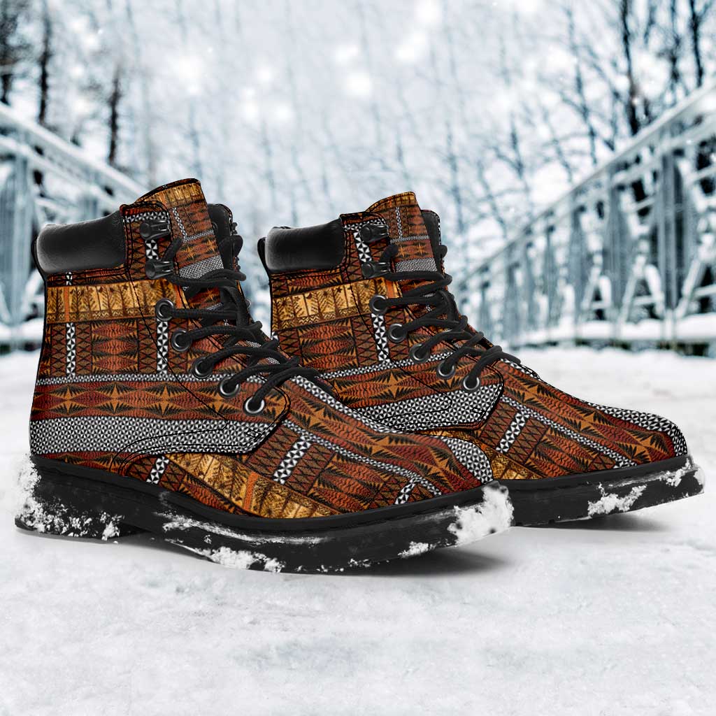 Malo e Lelei Tonga All Season Boots Tongan Ngatu Tapa Cloth - Polynesian Pride